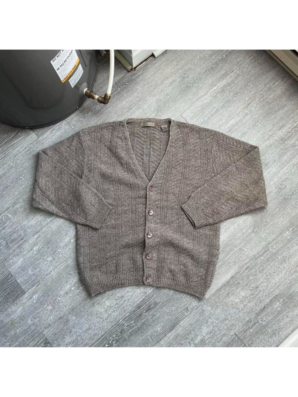 Beige / Brown / Cream Vintage “Retreat”90’s Knit Button-Up Cardigan Sweater